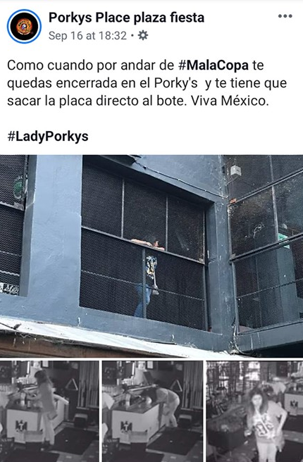 Foto:porkys publicación. 22 septiembre 2019