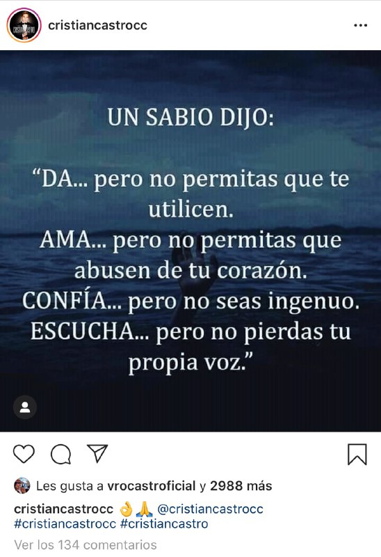 Cristian Castro defiende a su madre de Yolanda Andrade