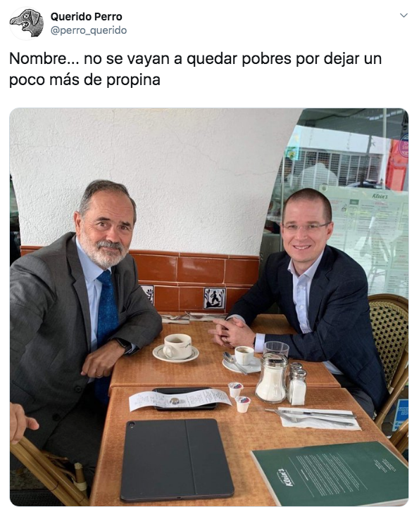 Hacen memes a Ricardo Anaya y Gustavo Madero por dejar mísera propina en un restaurante