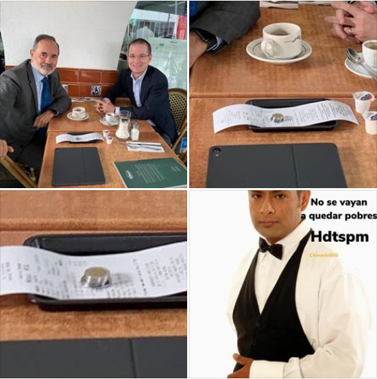 Hacen memes a Ricardo Anaya y Gustavo Madero por dejar mísera propina en un restaurante