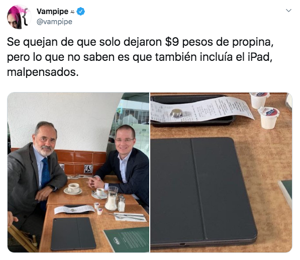 Hacen memes a Ricardo Anaya y Gustavo Madero por dejar mísera propina en un restaurante