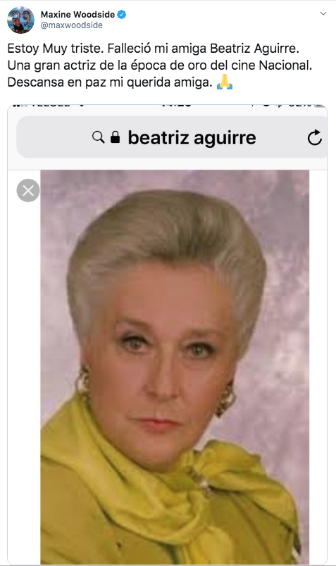 Muere la actriz Beatriz Aguirre a los 94 años de edad