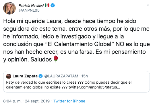 Paty Navidad arremete contra la activista Greta Thunberg