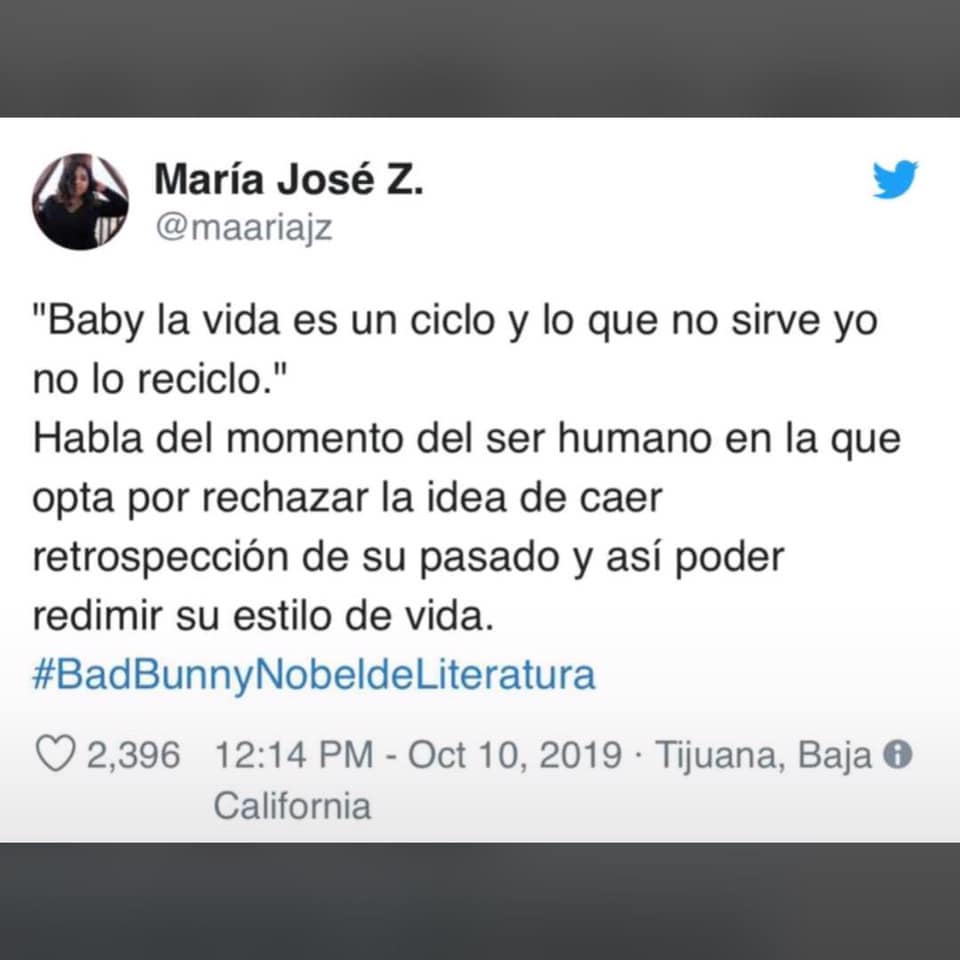 Pruebas de que Bad Bunny merece el Nobel de Literatura