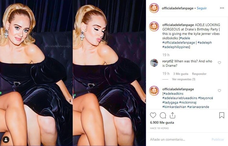 Adele reaparece con nueva imagen en la fiesta de Drake