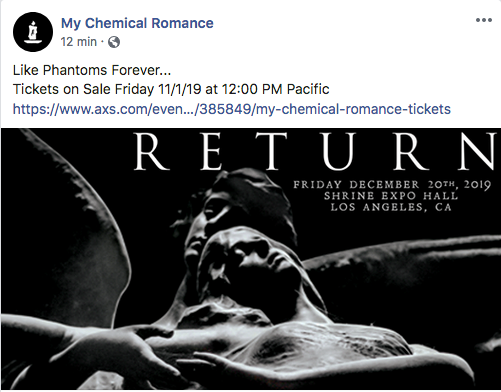 My Chemical Romance anuncia oficialmente reunión: The Return