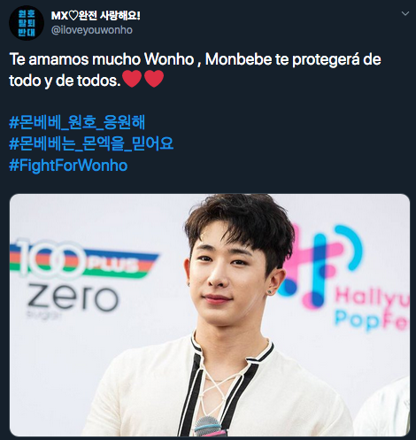 Monbebé defiende en redes a Wonho tras su salida de MONSTA X