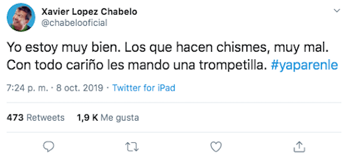 Foto Chabelo Twitter 8 Octubre 2019