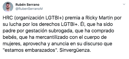 Critican a Ricky Martin y su esposo por decir que están "embarazados"
