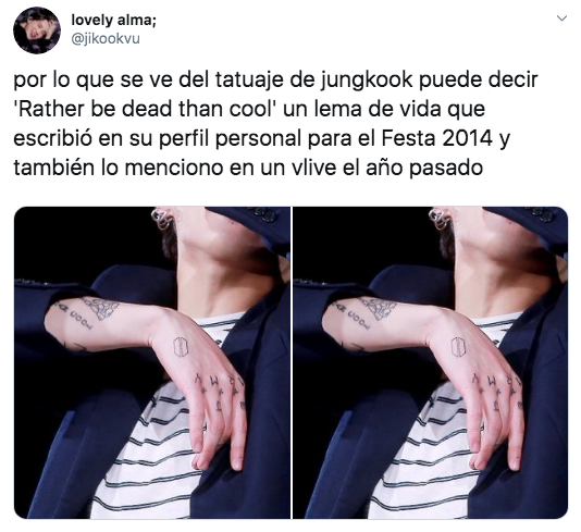 Jungkook de BTS se hace tatuaje inspirado en Nirvana