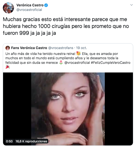 Así festejó su cumpleaños 67 Verónica Castro