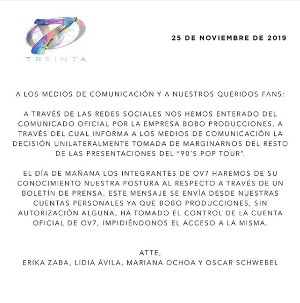Ari Borovoy estafa a OV7 y los saca del 90's Pop Tour