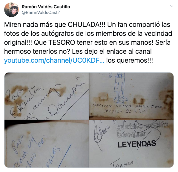 Autógrafos del elenco del chavo del 8