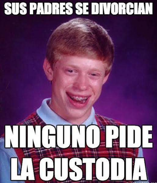 Meme de brian mala suerte cuando sus padres se divorcian
