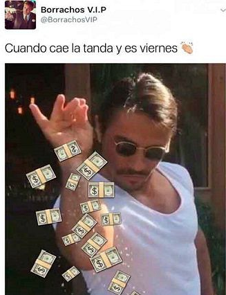 Meme de Salt Bae en quincena