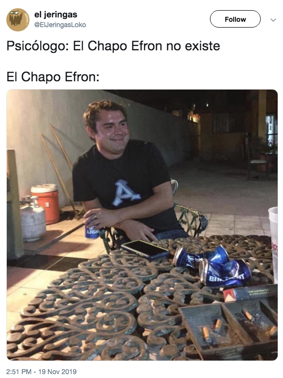 Quién es el Chapo Efron, estos son sus mejores memes