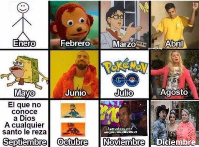 Calendario de los mejores memes del 2016