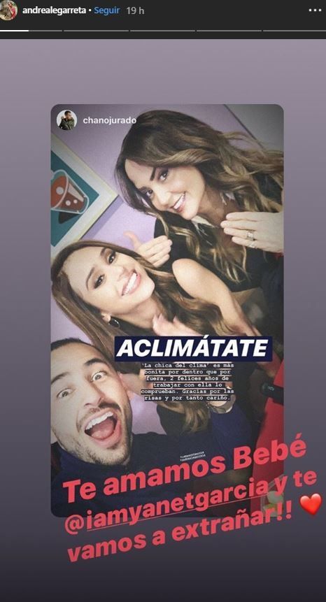 Andrea Legarreta despide a Yanet García de Hoy