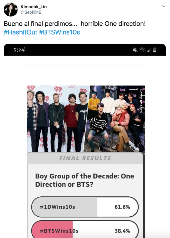 One Direction es la Boy Band de la DÃ©cada y asÃ­ reaccionÃ³ el ARMY