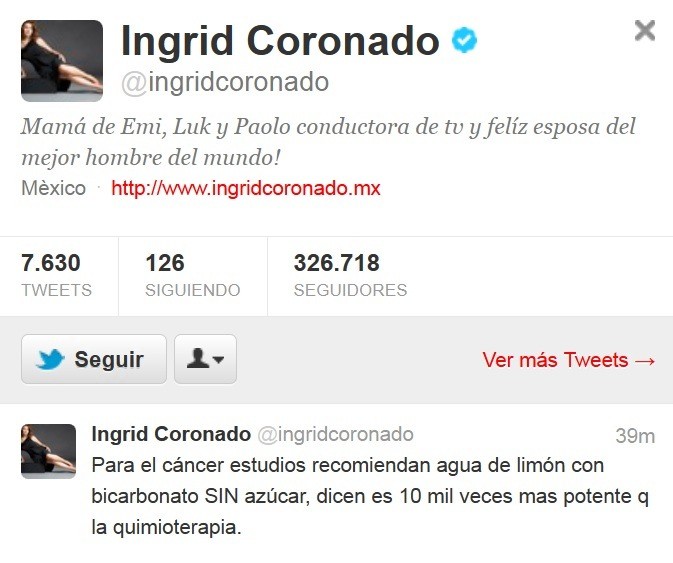 Ingrid coronado cáncer