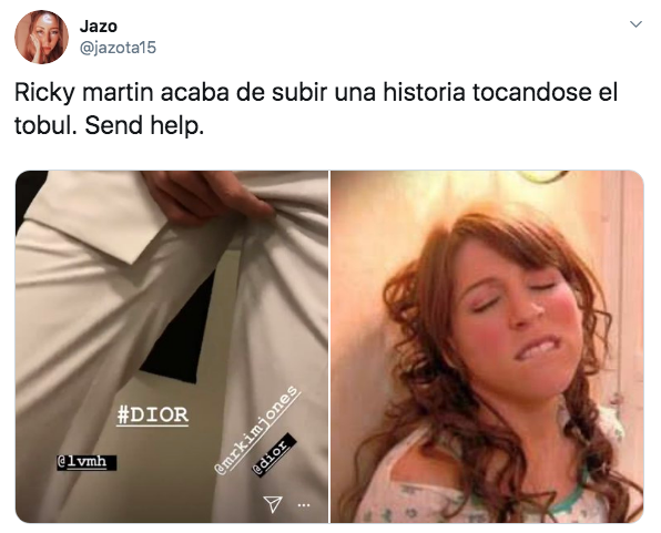 Video de Ricky Martin agarrándose