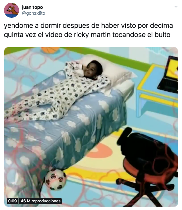 Video de Ricky Martin agarrándose