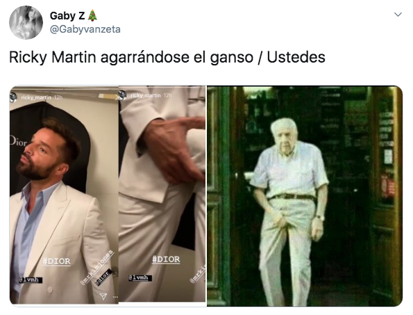 Video de Ricky Martin agarrándose