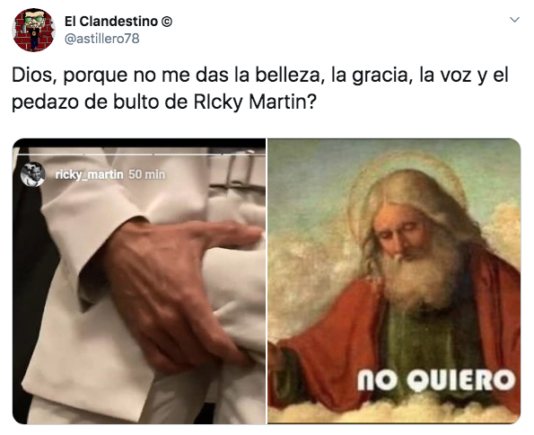 Video de Ricky Martin agarrándose