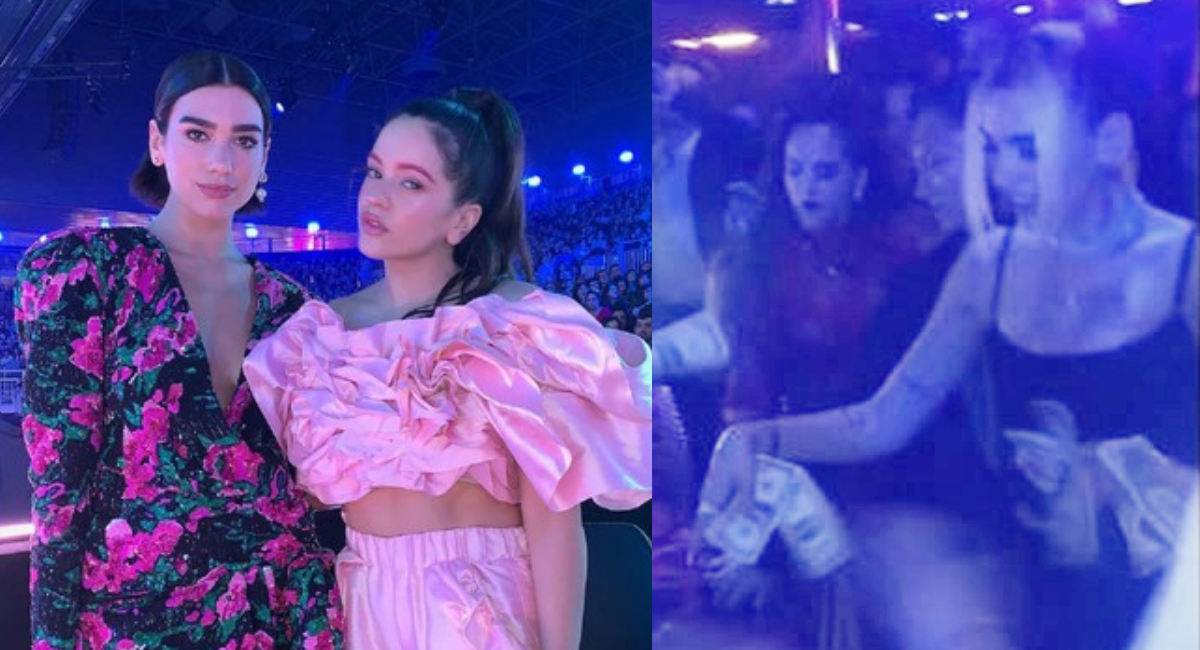 Dua Lipa y RosalÃ­a captadas aventando billetes a stripper