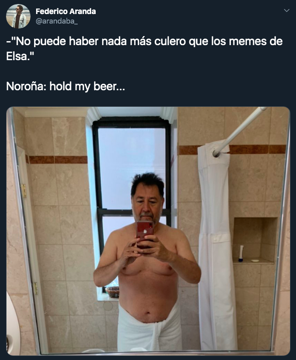 Memes de Gerardo Fernández Noroña saliendo de bañarse