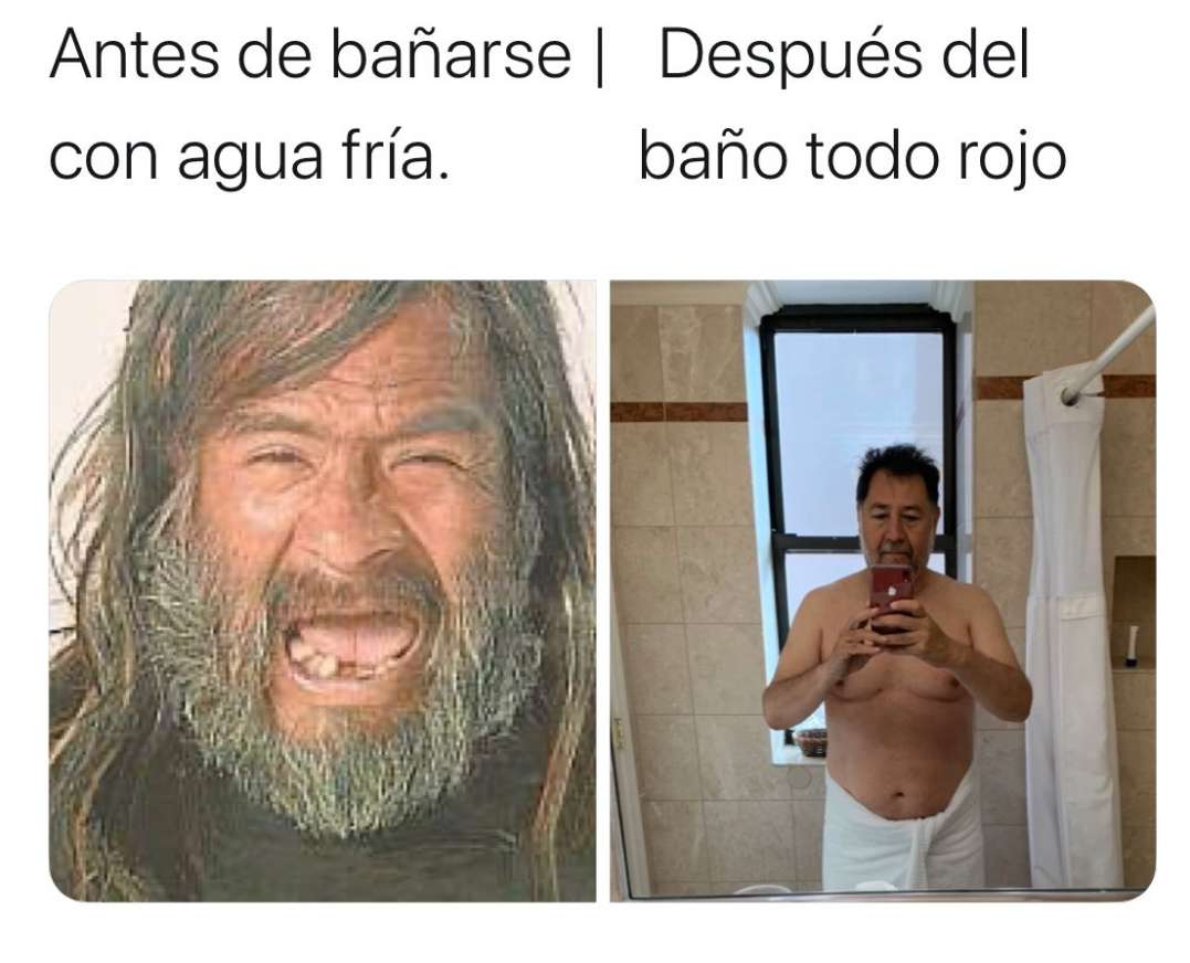 Memes de Gerardo Fernández Noroña saliendo de bañarse
