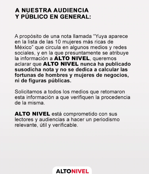 FALSO: Yuya no es de las mujeres más ricas de México