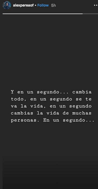 Alex perea desgarrador mensaje