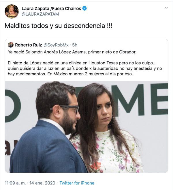 Nace el nieto de Andrés Manuel López Obrador y así reaccionó Laura Zapata