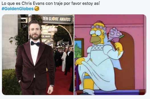 Chris Evans meme globos de oro 2020
