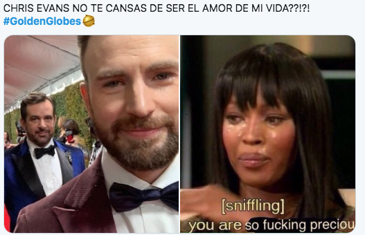 Chris Evans en los globos de oro 2020