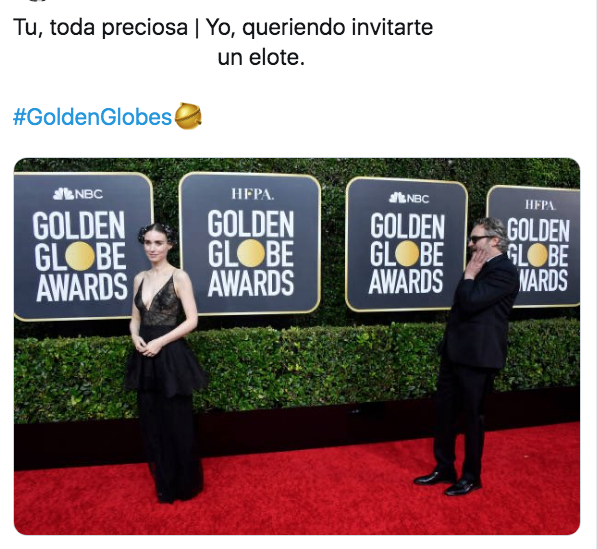Meme Rooney Mara y Joaquín Phoenix en los globos de oro 2020