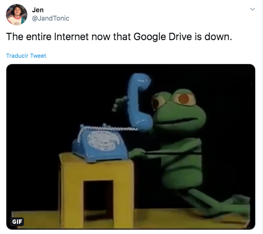 Memes de la caída de Google Drive a nivel global 27 de enero de 2020