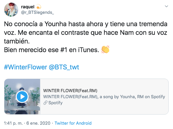 Namjoon y Younha estrenan WINTER FLOWER