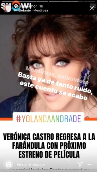 Yolanda Andrade llama mentirosa a Verónica Castro