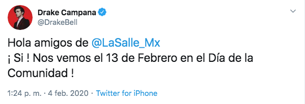 Drake Bell tocará en universidad La Salle de la CDMX
