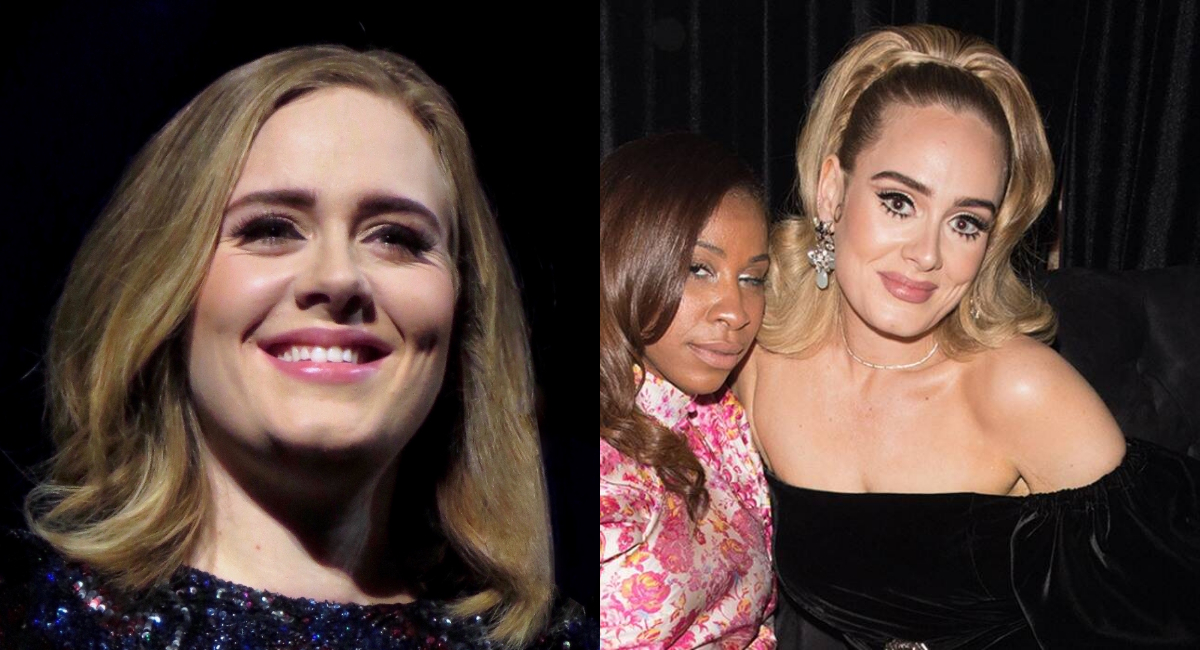 Adele presume cambio de imagen con vestido de leopardo