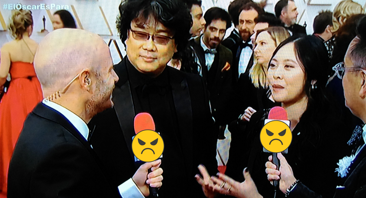 Facundo hace bromas racistas a director de Parasite en Oscar