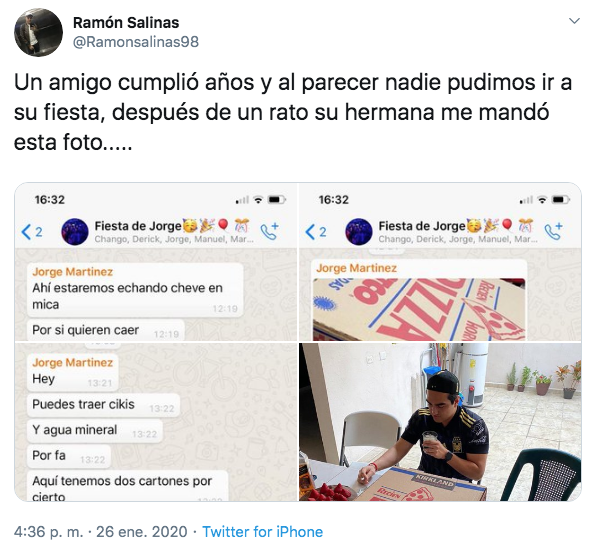 Organiza su cumpleaños con pizza, pastel y cervezas; amigos lo dejan plantado
