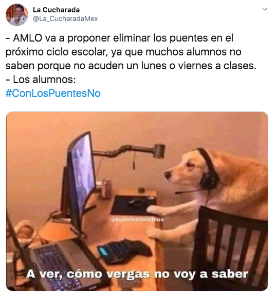 Memes con los puentes no por iniciativa de AMLO