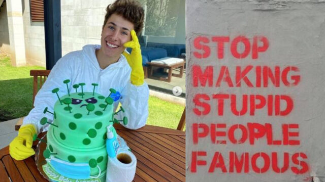 Juanpa Zurita celebra cumpleaños con pastel de coronavirus