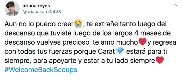 S Coups regresa a SEVENTEEN tras meses de crisis de ansiedad