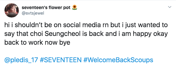 S Coups regresa a SEVENTEEN tras meses de crisis de ansiedad