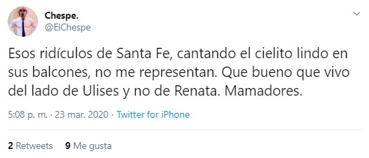 Vecinos de Santa Fe cantan "Cielito Lindo" durante cuarentena por Coronavirus