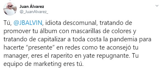 J Balvin criticado por vender mascarillas en pandemia por Coronavirus
